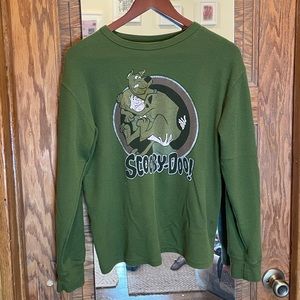 Vintage Green Scooby Doo long sleeve Henley shirt